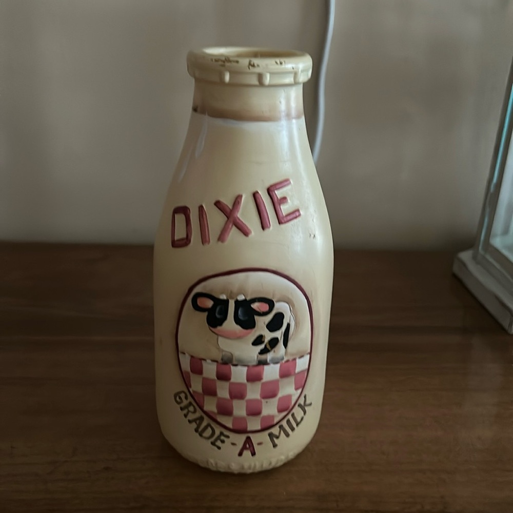 Painted milk bottle